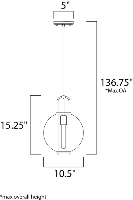 Maxim 10084 Minaret 1-lt 10.5"  Pendant