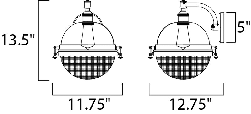 Maxim 10186 Portside 1-lt 11.75" Outdoor Wall Sconce
