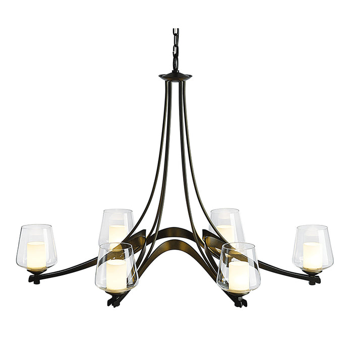 Hubbardton Forge 104116 Oval Ribbon 6-lt 39" Chandelier