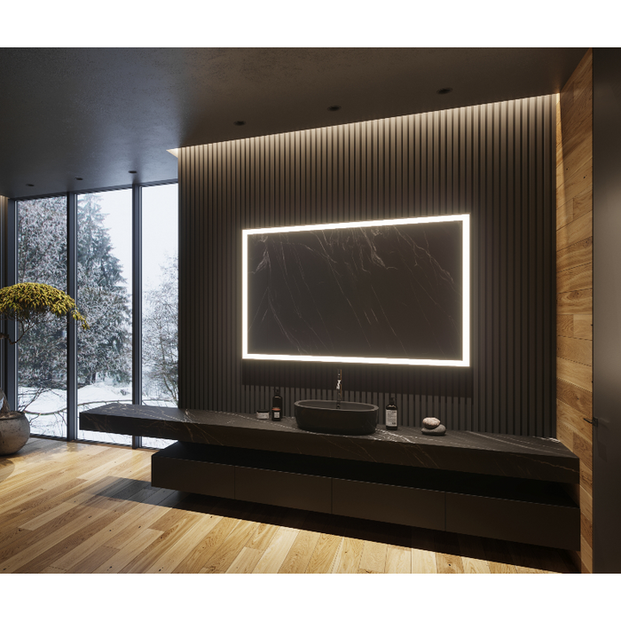 Paris Mirror Galaxy 55 x 36 Rectangle LED Illuminated Mirror, RGBW