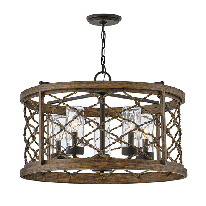 Hinkley 12395 Finn 5-lt 26" LED Outdoor Chandelier