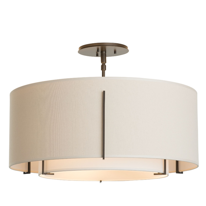 Hubbardton Forge 126503 Exos Double Shade 3-lt 23" Semi-Flush