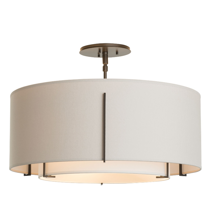 Hubbardton Forge 126503 Exos Double Shade 3-lt 23" Semi-Flush