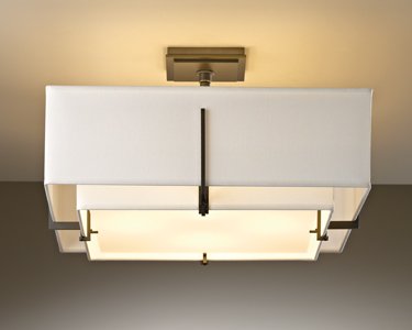 Hubbardton Forge 126510 Exos Square Double Shade 4-lt 21" Semi-Flush
