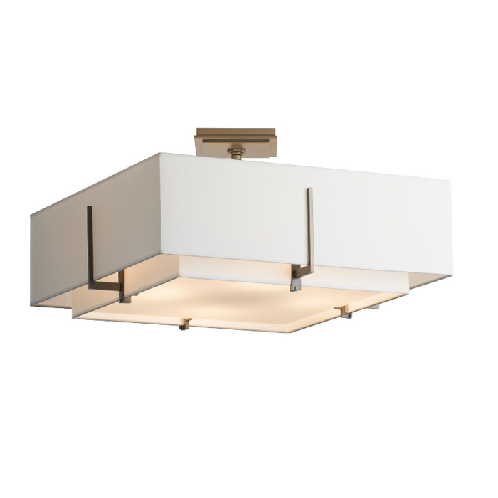 Hubbardton Forge 126510 Exos Square Double Shade 4-lt 21" Semi-Flush