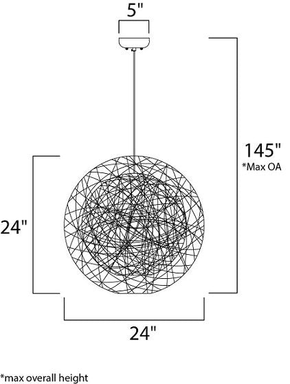 Maxim 14407 Bali 1-lt 24" Chandelier