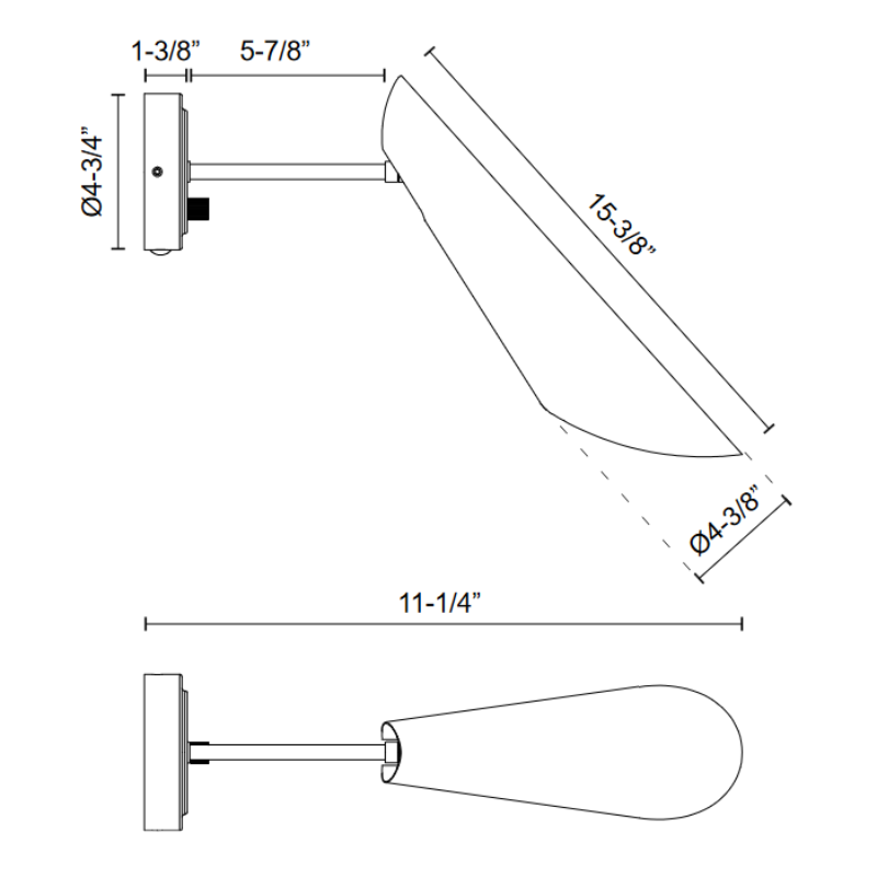 Alora Mood WV572205 Gabriel 1-lt 15" Tall Wall Sconce
