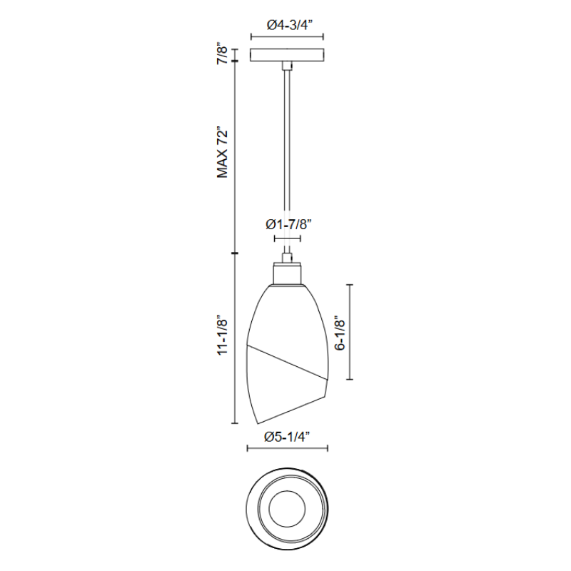 Alora Mood PD587105 Capri 1-lt 5" Pendant