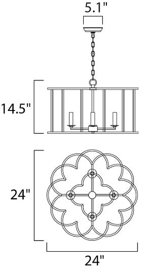 Maxim 24736 Helix 4-lt 24" Chandelier