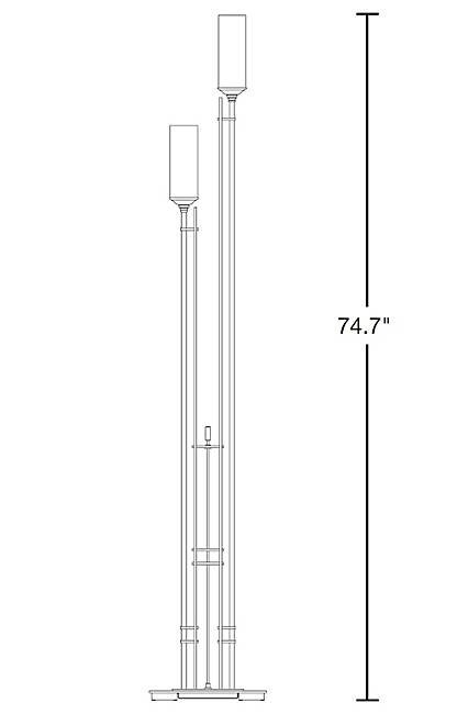 Hubbardton Forge 248416 Metra Twin Tall 2-lt 75" Tall Floor Lamp