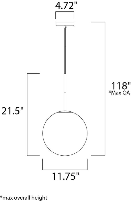Maxim 26034 Vesper 1-lt 11.75" Pendant