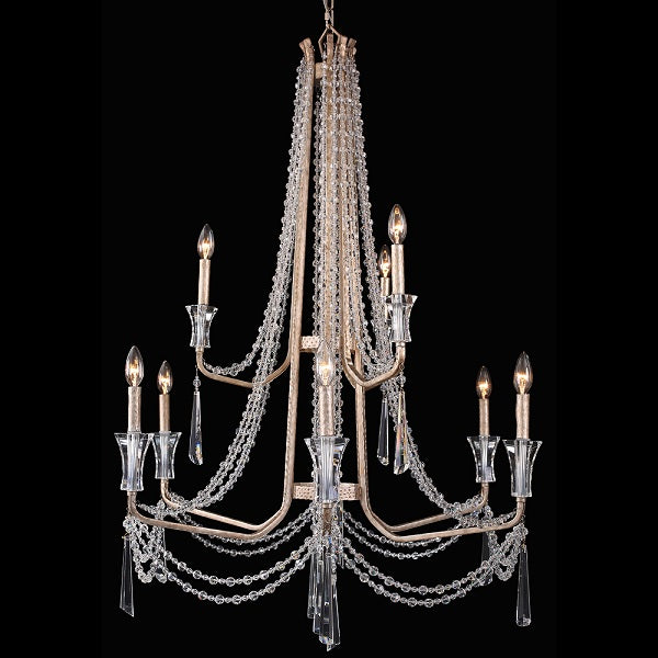 Varaluz 270C09 Barcelona 9-lt 35" Crystal 2-Tier Chandelier