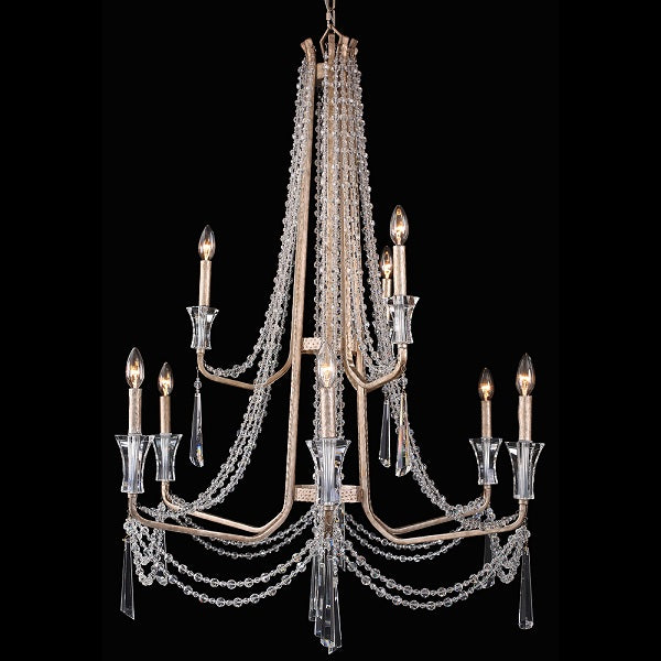 Varaluz 270C09 Barcelona 9-lt 35" Crystal  2-Tier Chandelier