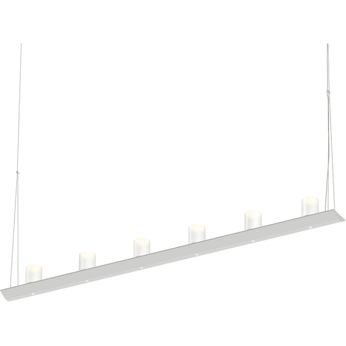Sonneman 2858-SW Votives 12-lt 48" LED Bar Pendant with Clear Etched Glass