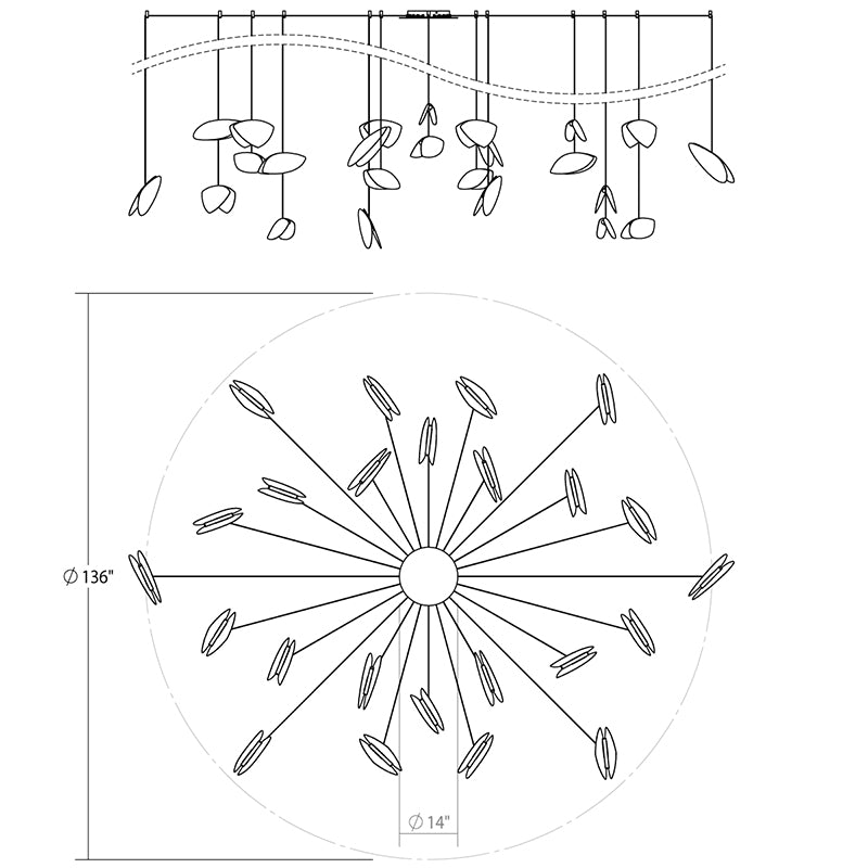 Sonneman 2909 Papillons 24-lt 136" LED Pendant