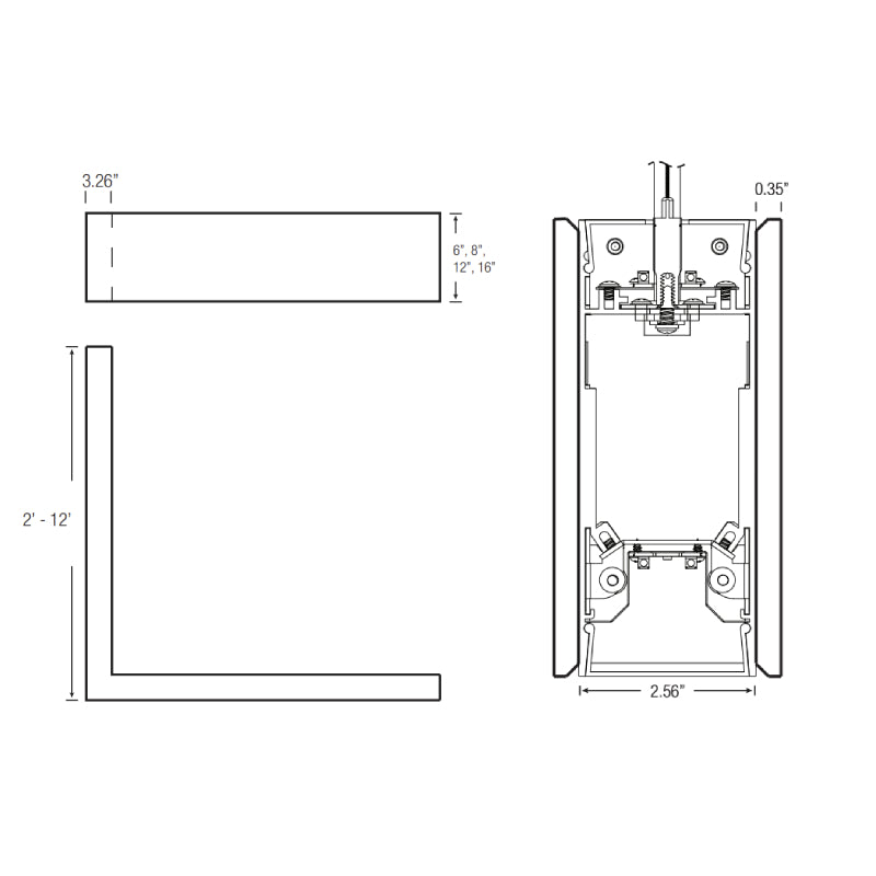 Elite OLS-D-VERSE-SOFT-L 2" SoftSense Verse LED L Suspended, Direct