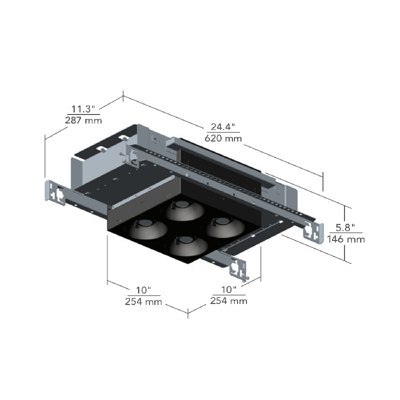 Element EMOH 2x2 48W LED Multiples Open Housing