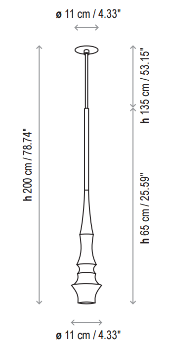 Bover Slend 02 1-lt 4" LED Pendant
