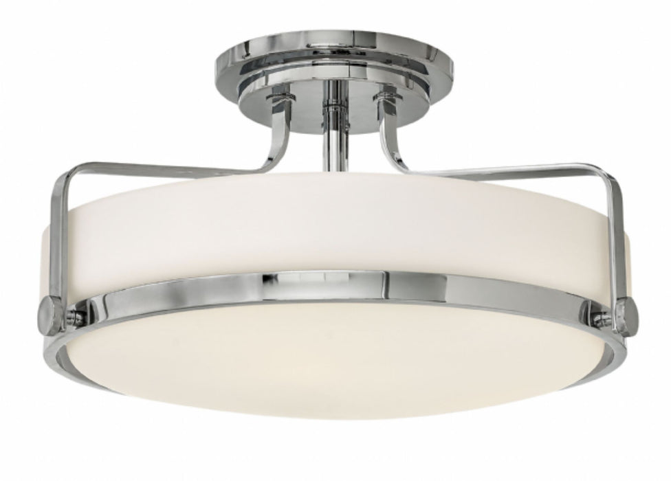 Hinkley 3643 Harper 3-lt 18" Semi Flush Mount with Etched Opal Glass