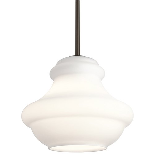 Kichler 42044OZWH Everly 1-lt 10" Tall Pendant with Opal Glass