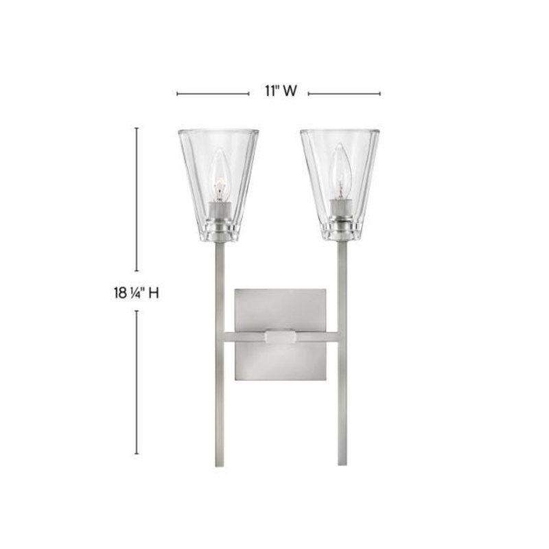 Hinkley 50642 Auden 2-lt 18" Tall LED Vanity Light