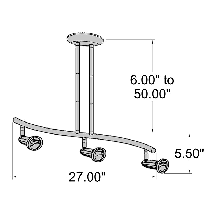 Access 52205 Cobra 3-lt 27" Spotlight Pendant