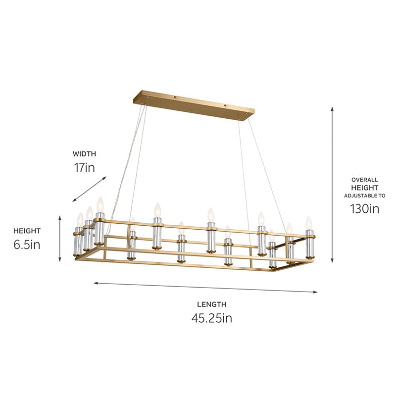 Kichler 52492 Rosalind 12-lt 45" Linear Chandelier
