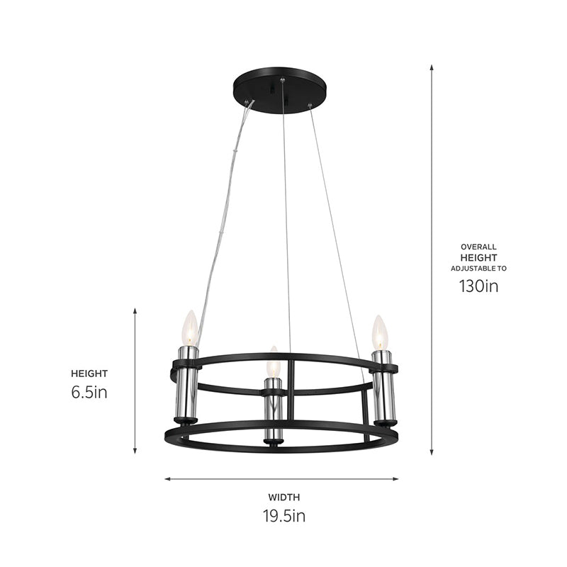 Kichler 52493 Rosalind 3-lt 20" Chandelier