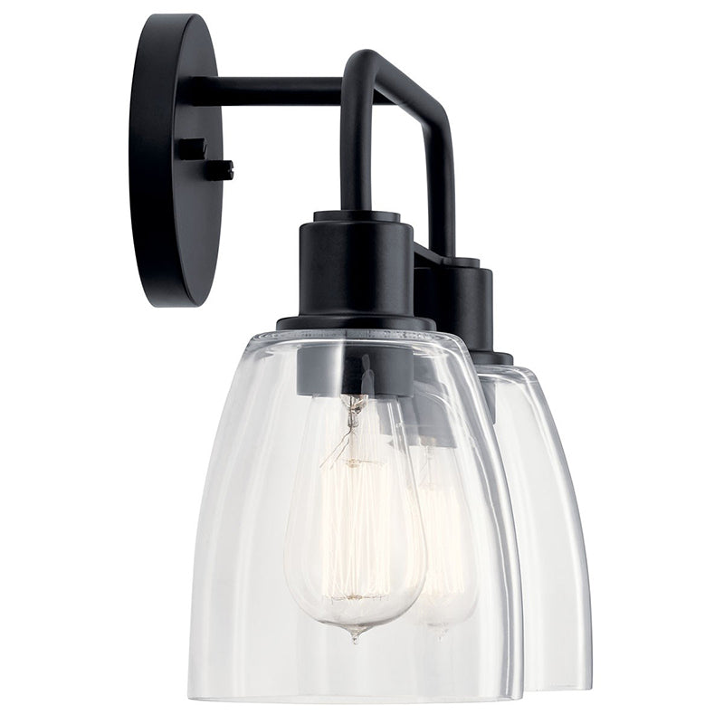 Kichler 55101 Meller 2-lt 15" Vanity Light-Black