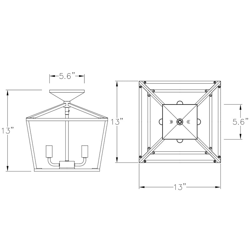 Savoy House 6-328-4 Townsend 4-lt 13" Semi-Flush Mount