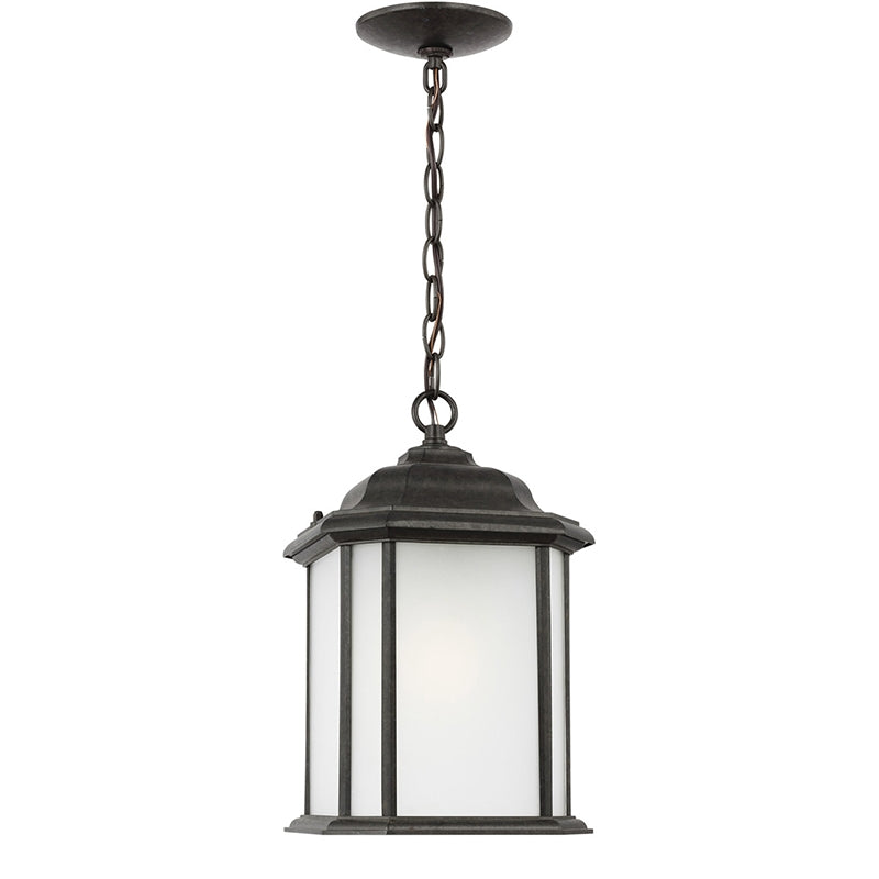 Generation 60531 Kent 1-lt 8" Outdoor Pendant, Satin Etched Glass