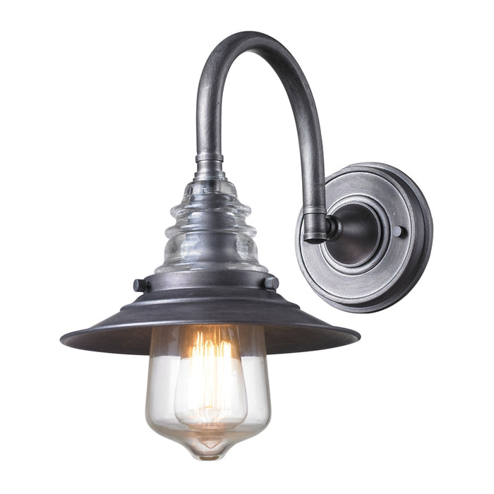 ELK 6682 Insulator Glass 1-lt 14" Tall Wall Sconce