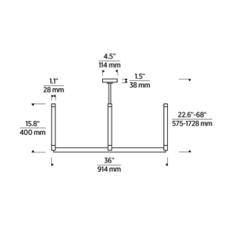 Visual Comfort 700PHB36 Phobos 4-lt 36" LED Chandelier