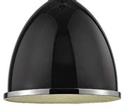 Hudson Valley 7714 Viceroy 1-lt 13" Pendant - Black/Polished Nickel