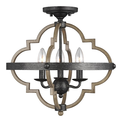 Sea Gull 7724903 Socorro 3-lt 16" Semi Flush Mount