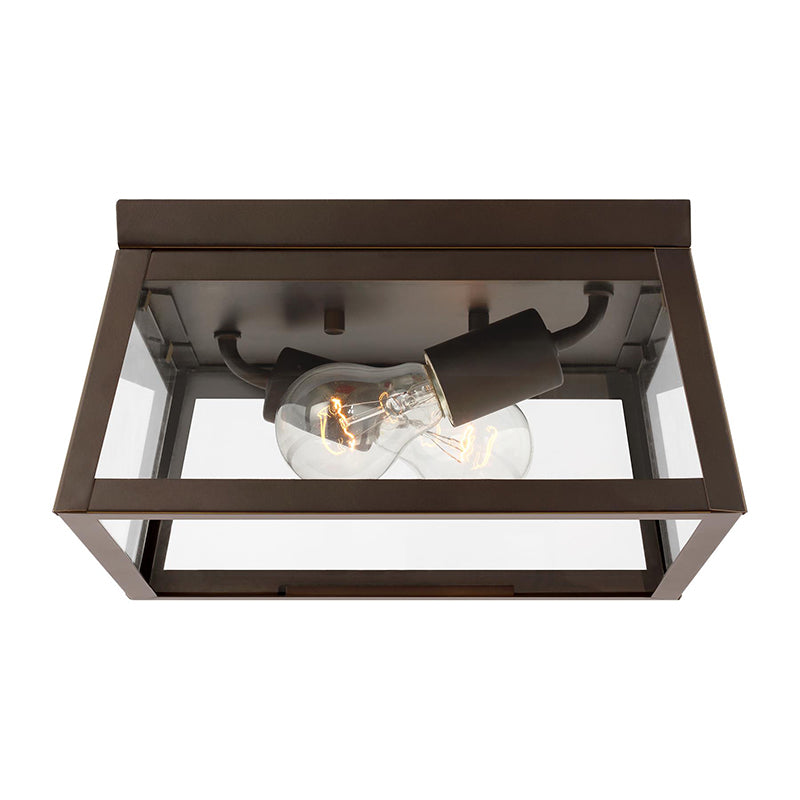 Visual Comfort 7848402EN7 Founders 2-lt 12" LED Outdoor Flush Mount