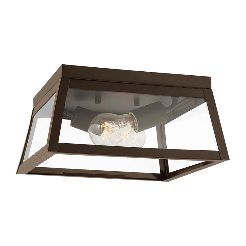 Visual Comfort 7848402EN7 Founders 2-lt 12" LED Outdoor Flush Mount