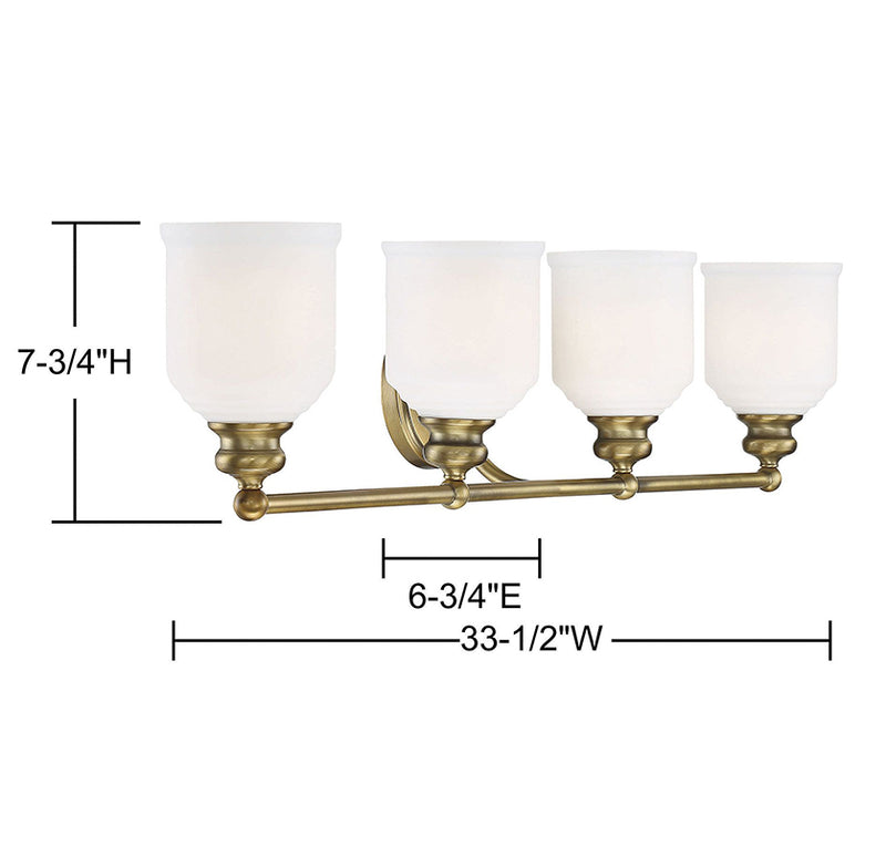 Savoy House 8-6836-4 Melrose 4-lt 34" Bath Bar