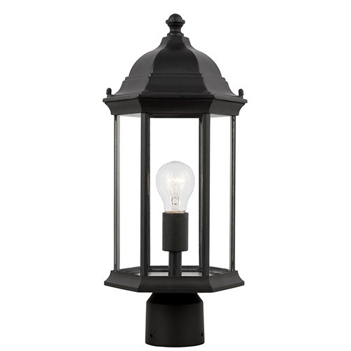 Generation 8238601 Sevier 1-lt 18" Tall Outdoor Post Lantern, Clear Glass