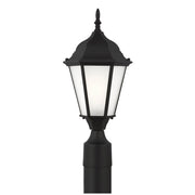 Seagull 82941 Bakersville 1-lt 18" Tall Outdoor Post Lantern, Satin Etched Glass