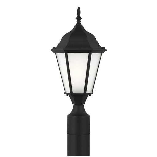 Seagull 82941 Bakersville 1-lt 18" Tall Outdoor Post Lantern, Satin Etched Glass