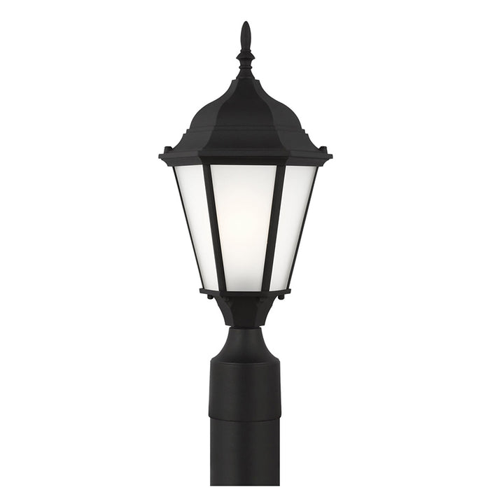 Seagull 82941 Bakersville 1-lt 18" Tall Outdoor Post Lantern, Satin Etched Glass