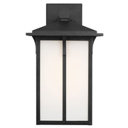 Generation 8752701 Tomek 1-lt 18" Tall Outdoor Wall Lantern - Black/White
