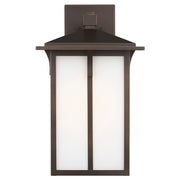 Generation 8752701 Tomek 1-lt 18" Tall Outdoor Wall Lantern - Antique Bronze/White