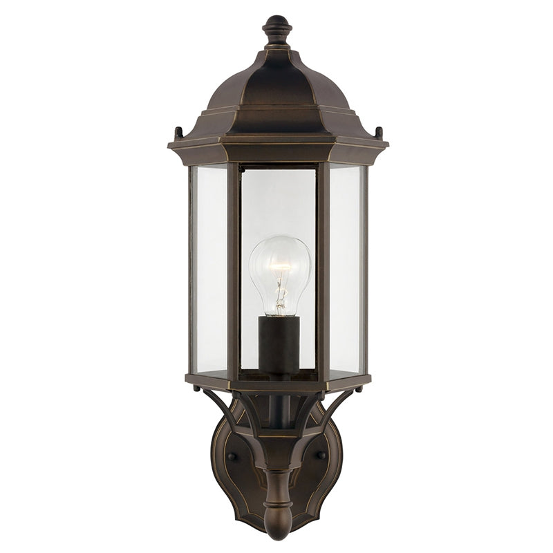 Generation 8838701 Sevier 1-lt 8" Uplight Outdoor Wall Lantern, Clear Glass