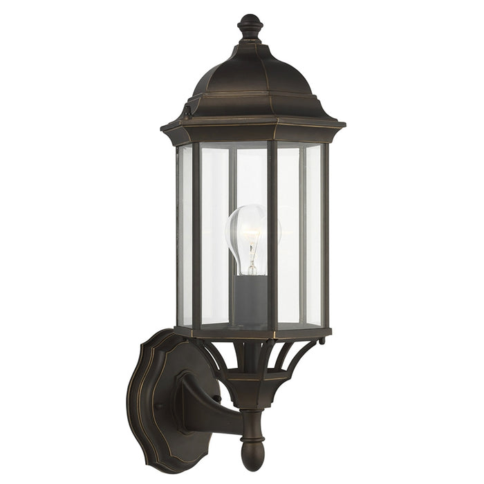 Generation 8838701 Sevier 1-lt 8" Uplight Outdoor Wall Lantern, Clear Glass