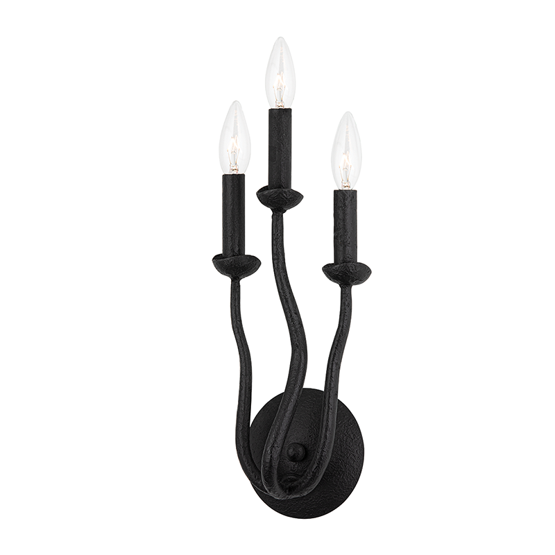 Troy B1083 Reign 3-lt 15" Tall Wall Sconce