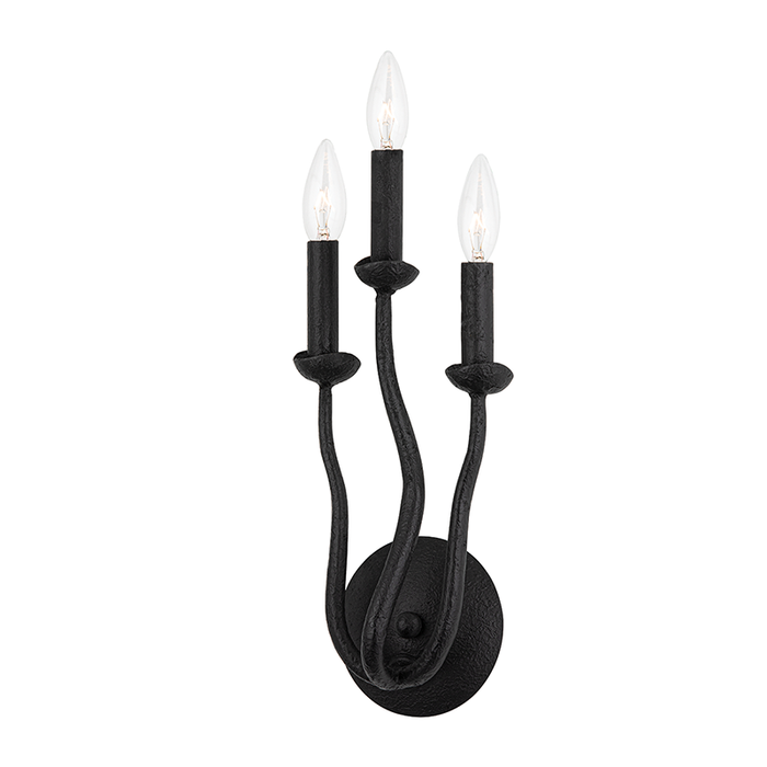 Troy B1083 Reign 3-lt 15" Tall Wall Sconce