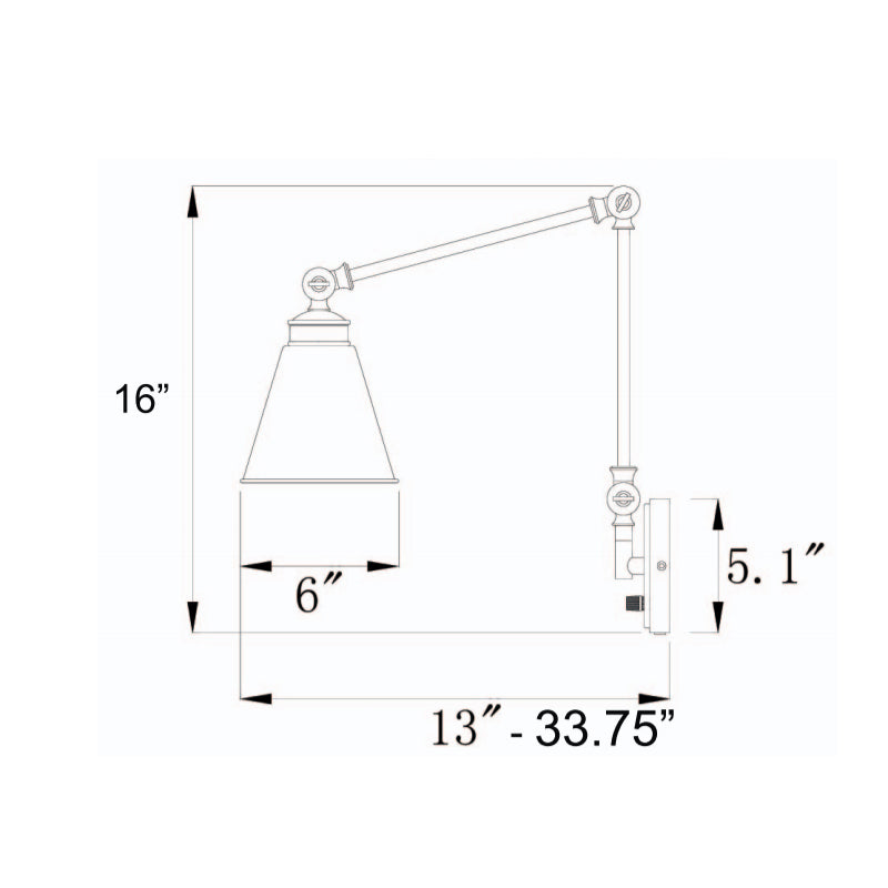 Savoy House 9-961CP-1 Morland 1-lt 16" Tall Adjustable Wall Sconce with Plug