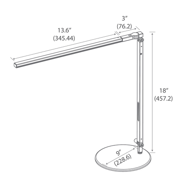 Koncept AR1000 Z-Bar Solo LED Desk Lamp with Desk Base